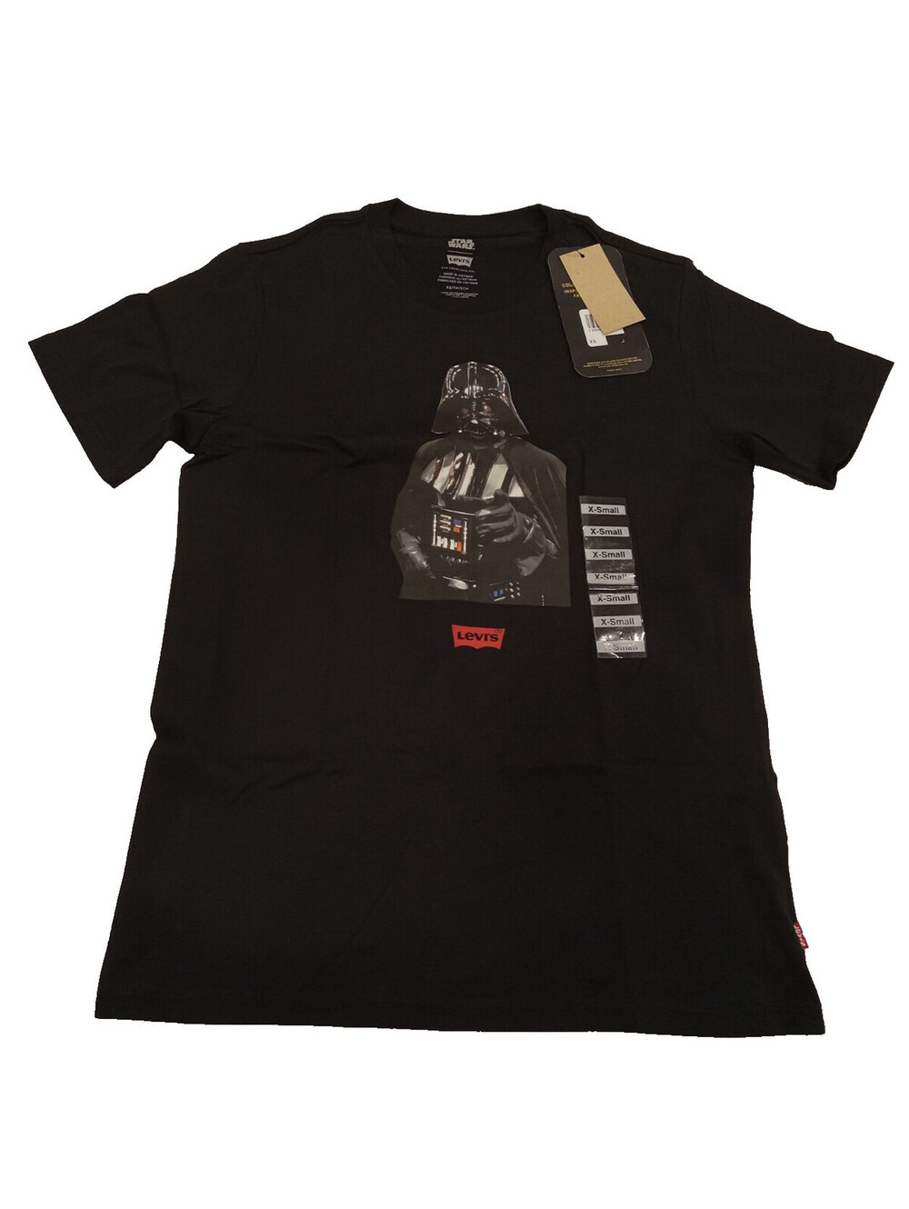 Levi's Star Wars Shirt Mens XS Black Darth Vader Red Box Logo Graphic Tee New